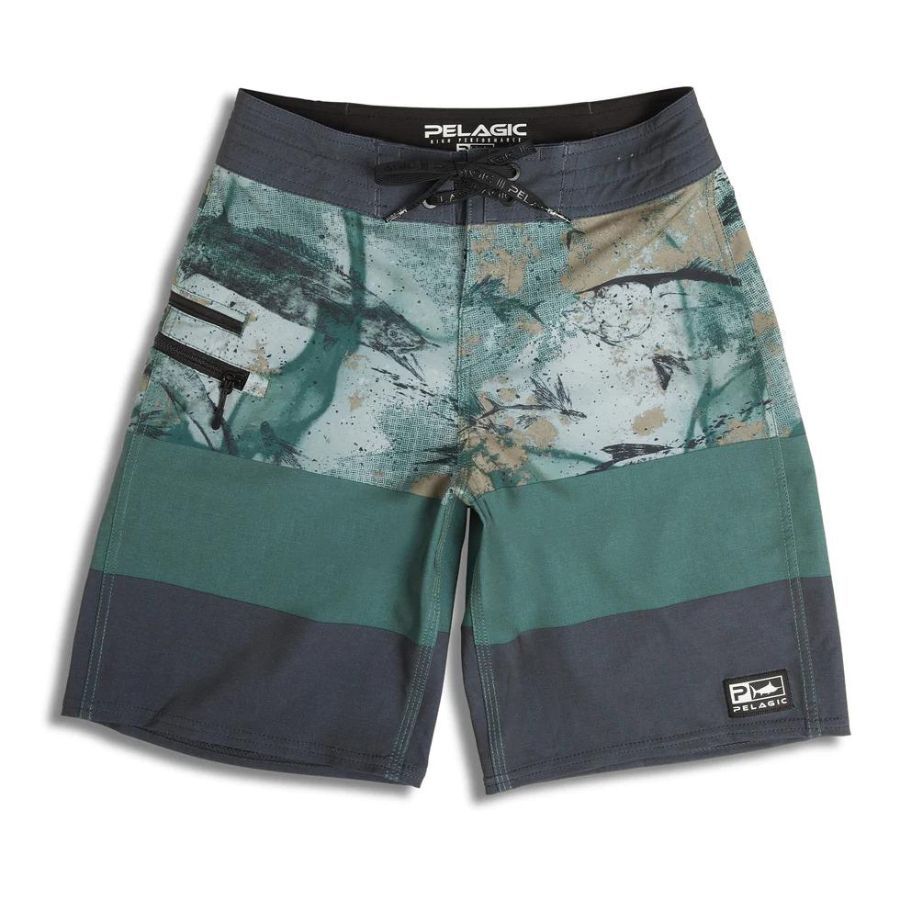 PELAGIC YOUTH STRIKE OPEN SEAS CAMO BOARDSHORTS
