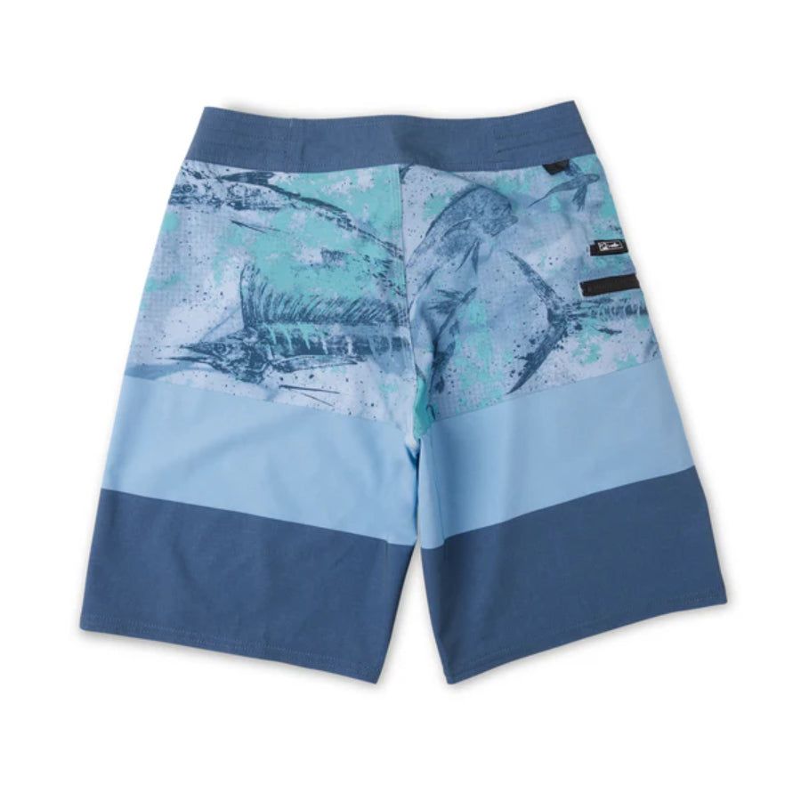 PELAGIC YOUTH STRIKE OPEN SEAS CAMO BOARDSHORTS