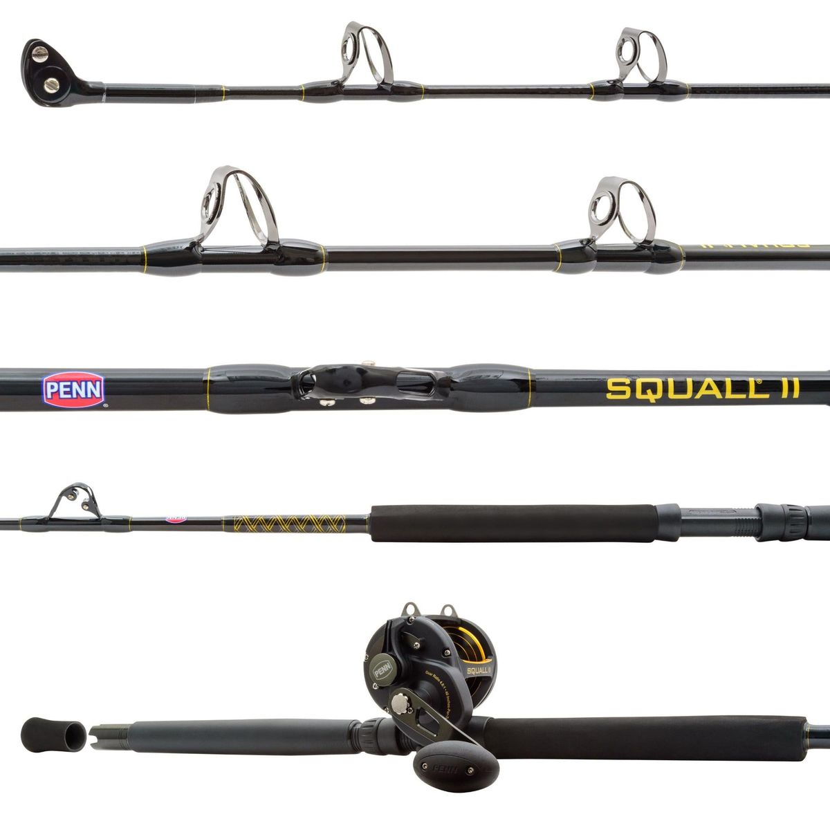 Penn Squall II SQLII60LD3080C60RS Lever Drag Combo (SQLII60LD Reel with 6', 1pc., 30-80lb., Heavy)