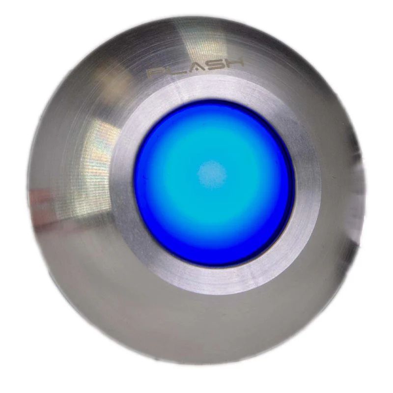PLASH LIGHTING Gravity Surface Mounted LED Deck Light - Stainless Steel - Blue