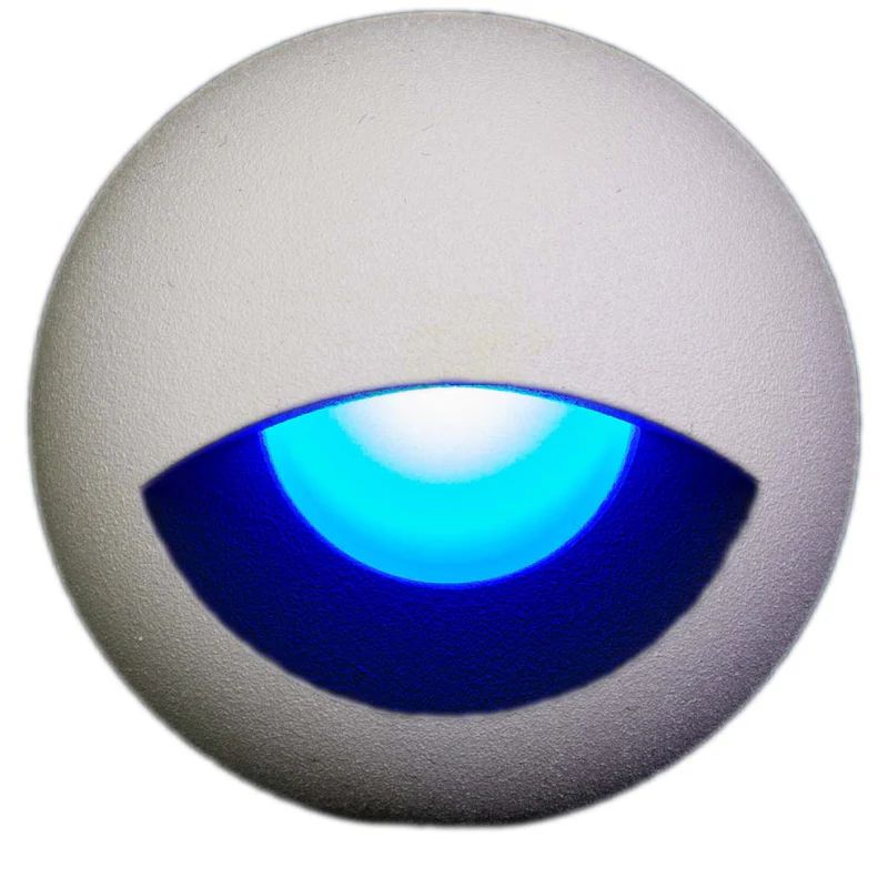PLASH LIGHTING Gravity Surface Mounted LED Deck Light - White Housing - Blue