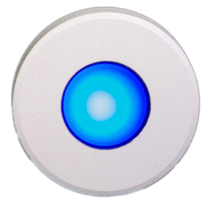 PLASH LIGHTING Gravity Surface Mounted LED Deck Light - White Housing - Blue