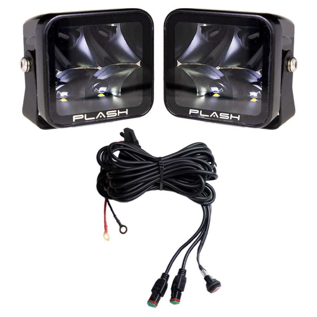Plashlights X2 Series Cube 40W 10 Degree Spot LED Light Kit - Black Housing