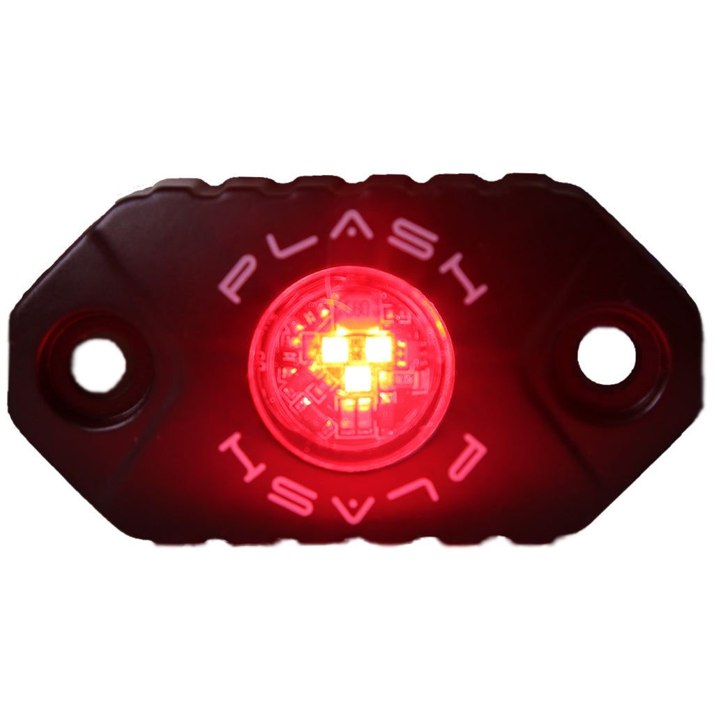 Plashlights LED Rock Light (Red Single Light / Black Housing)