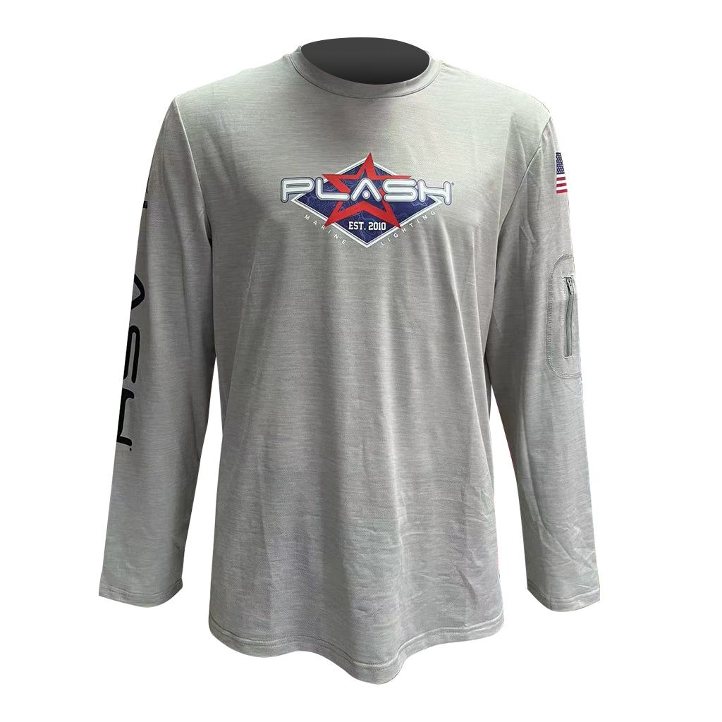 PLASH Performance LS Fishing Shirts Light Gray