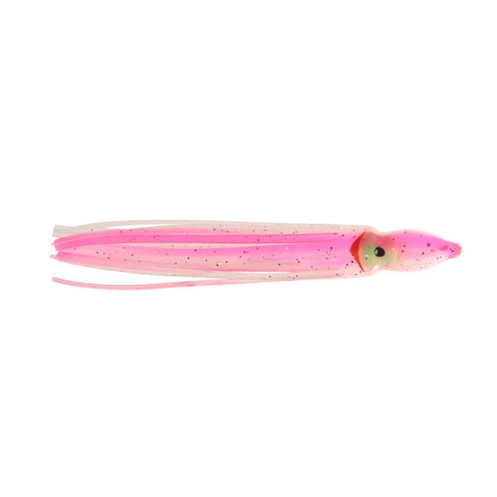 P-Line SQ45-268 4 1/2" Sunrise Squid Skirt - Pink / White (5 Pack)