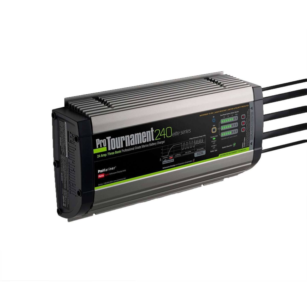 ProTournament 240 Elite Triple Waterproof Battery Charger, 12/24V DC