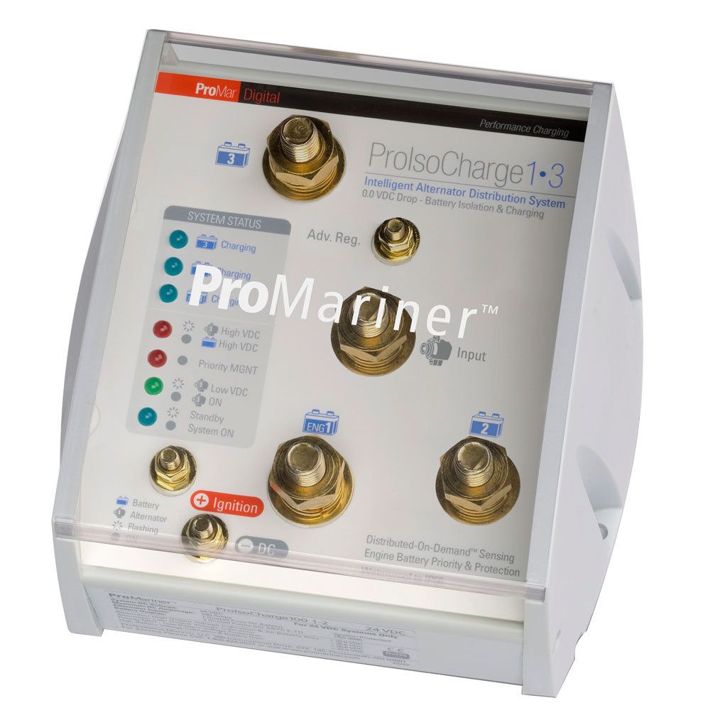 ProMariner ProIsoCharge Battery Isolator 120 Amp 1 Alternator 3 Battery 12V