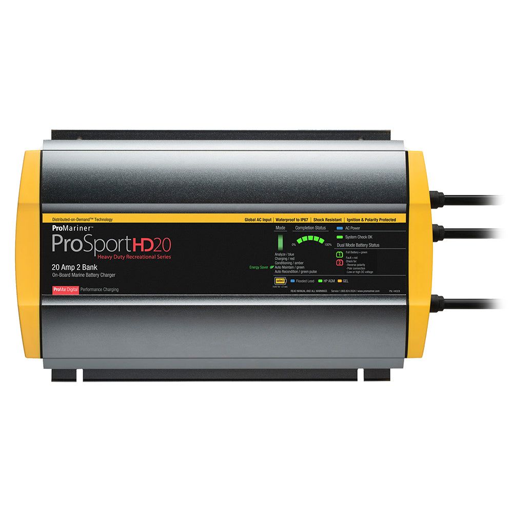 ProMariner ProSportHD 20 Global Gen 4 20 Amp 2 Bank Battery Charger