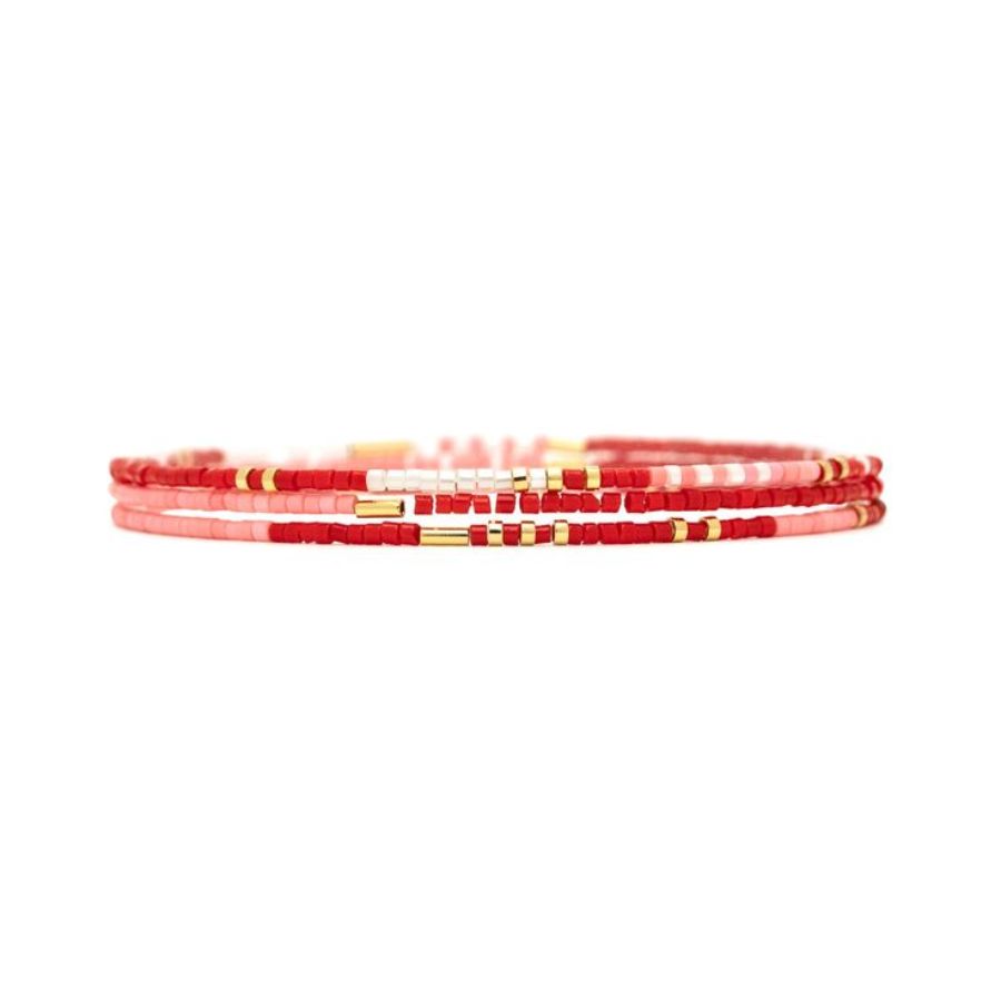 PURAVIDA MIXED SEED BEAD GOLD BE MINE BRACELET 3 PK