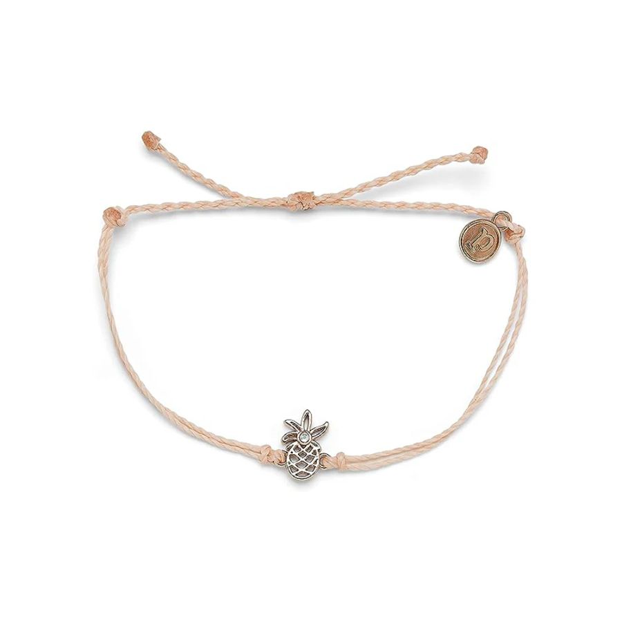 PURAVIDA OPEN PINEAPPLE ROSE GOLD CHARM BRACELET