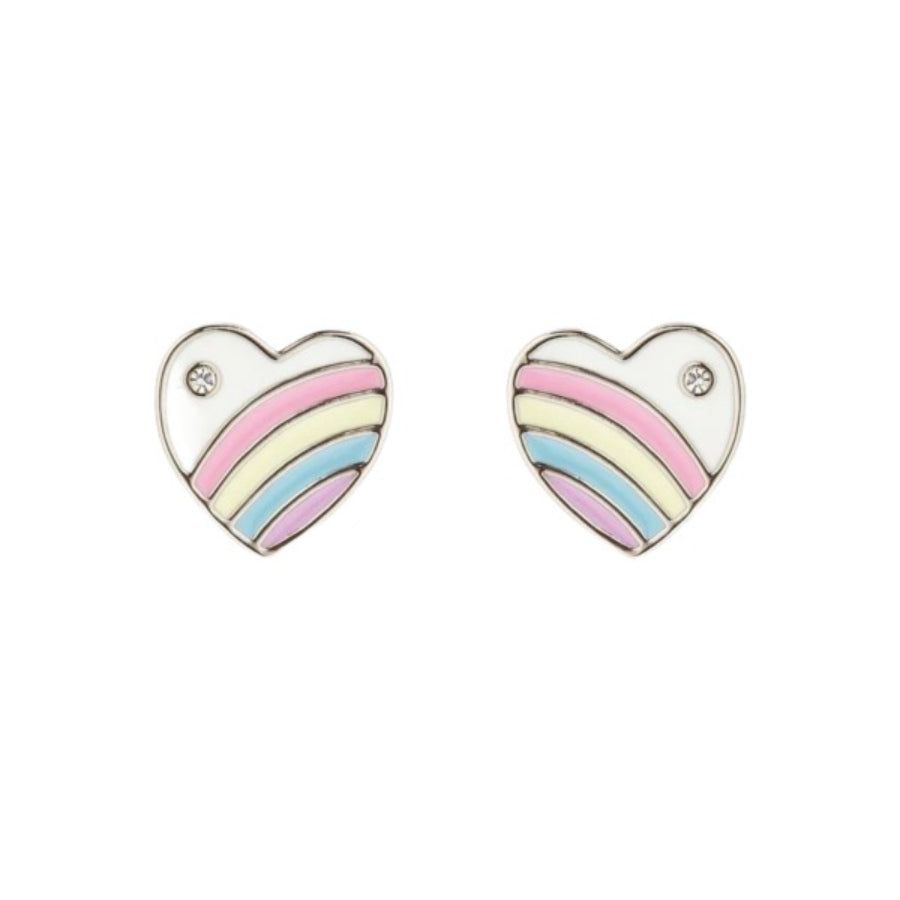 PURAVIDA PASTEL VINTAGE HEART STUD EARRING SILVER