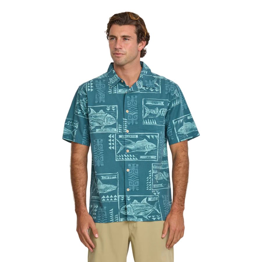 QUIKSILVER WATERMAN BLOCK FISH SHORT SLEEVE SHIRT
