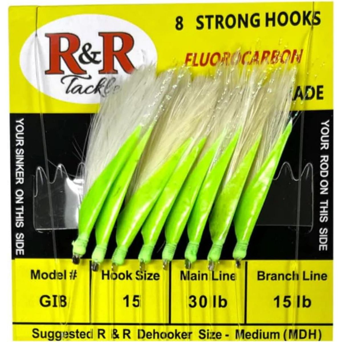 R&R Tackle Tournament Grade Fluorocarbon Large Bait Sabiki Rigs