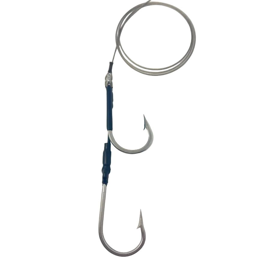 R&S CUSTOM BAIT WAHOO DBL HOOKSET SS CABLE RIG