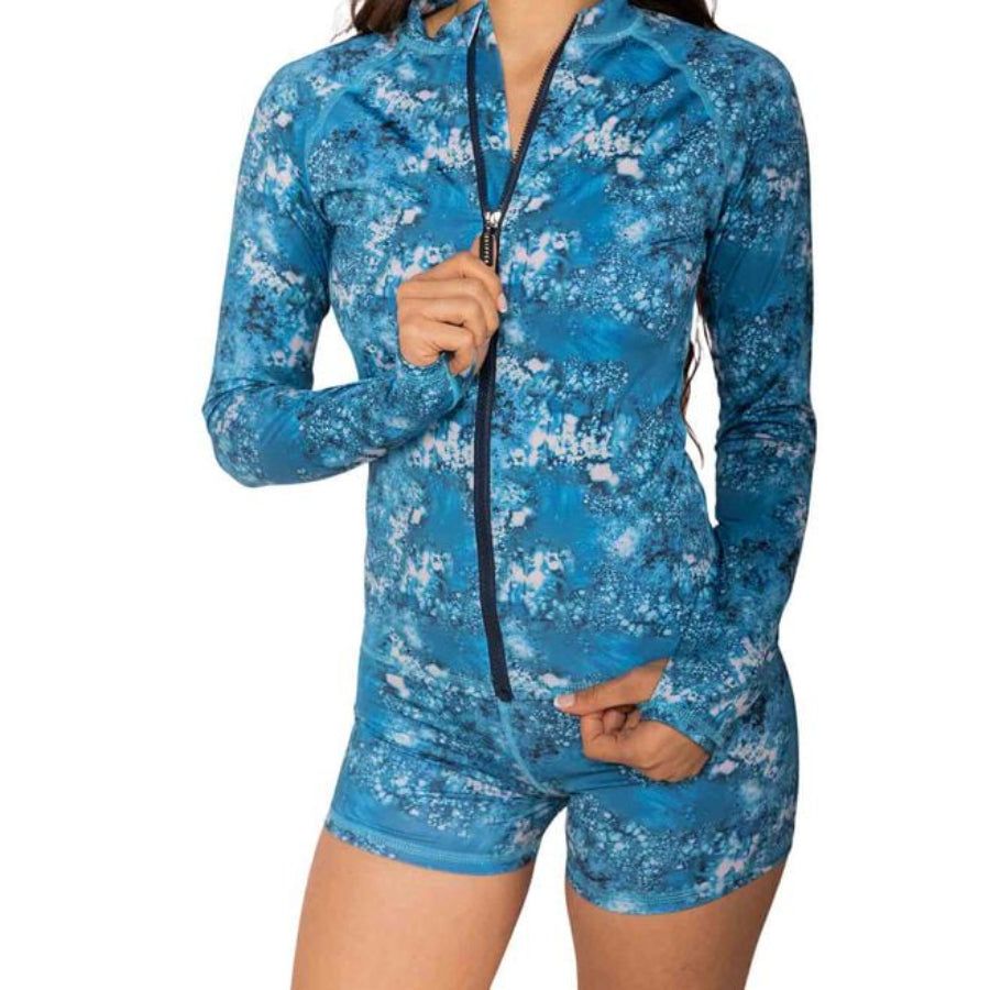 REEL SKIPPER MODERN TROPICAL FULL ZIP RASH GUARD