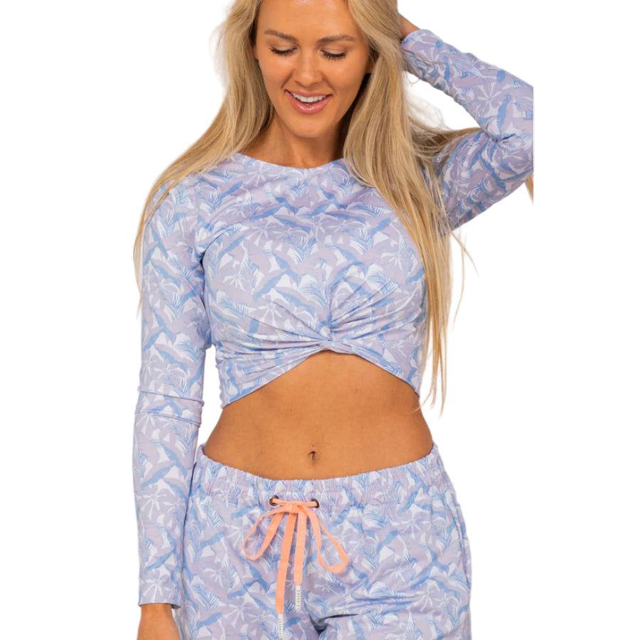 REEL SKIPPER VINTAGE TROPICAL LONG SLEEVE RAYA TWIST TOP