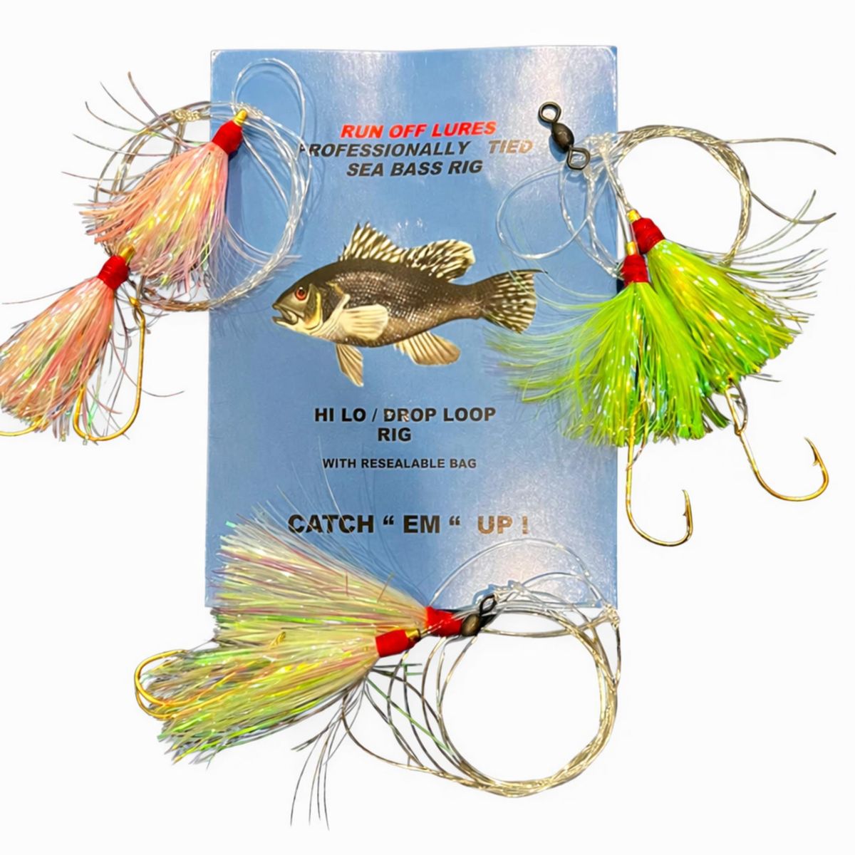 Run Off Lures Hi Lo Mylar Skirt Sea Bass Rig