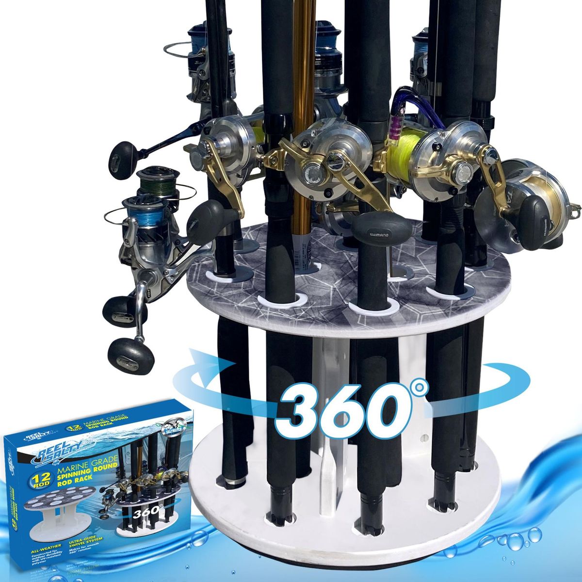 Reel Salty 12 Rod Spinning Floor Rack