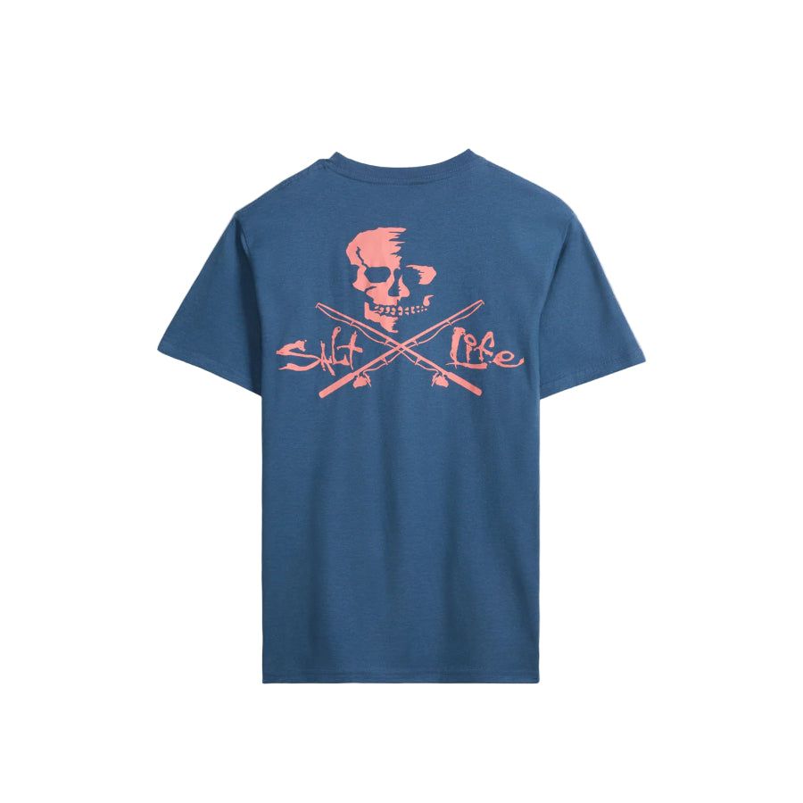 SALT LIFE SKULL AND POLES T-SHIRT