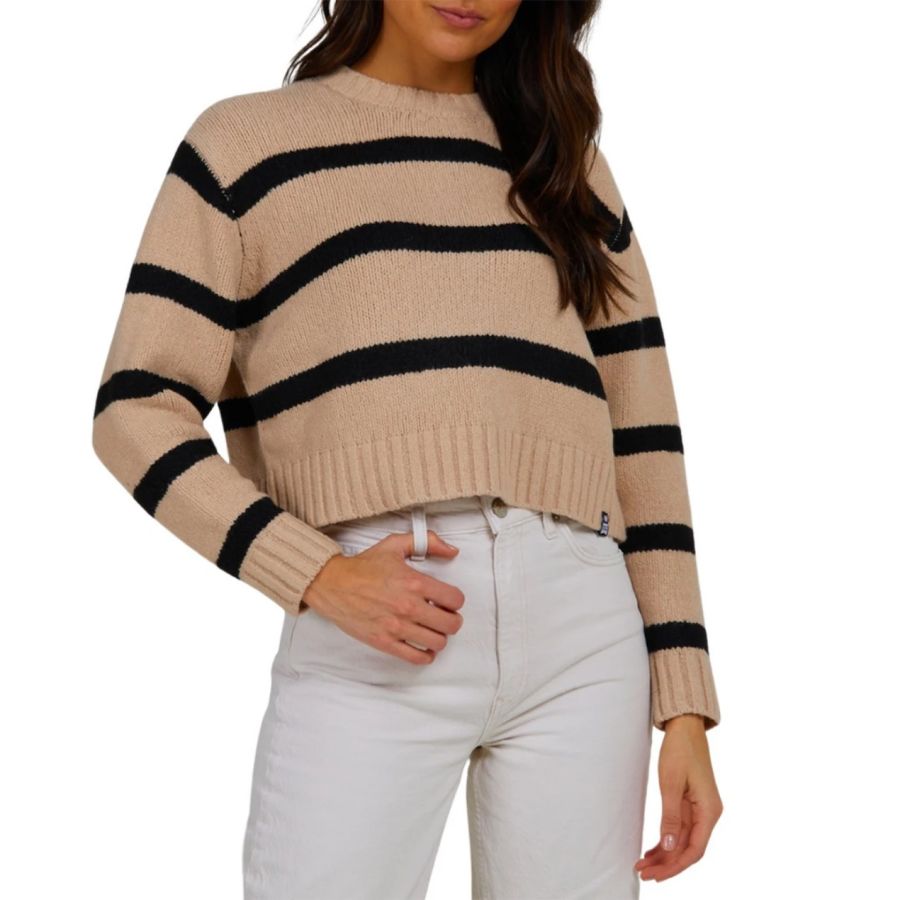 SALTY CREW LIGHTHOUSE STRIPED CREWNECK SWEATER