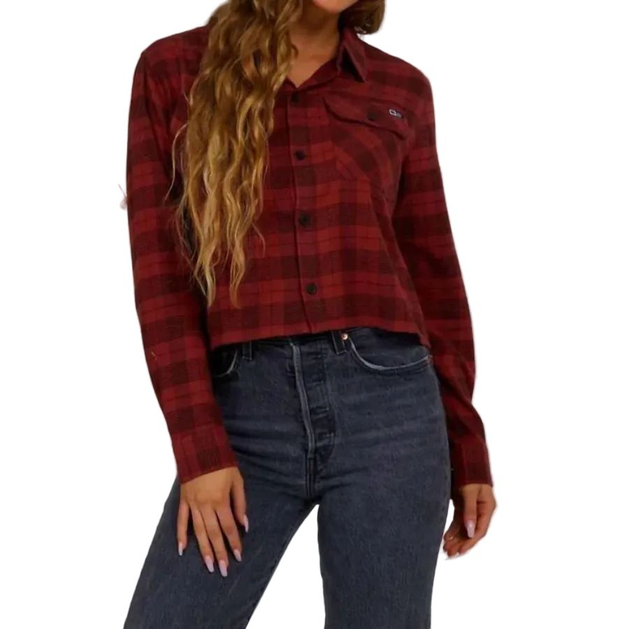 SALTY CREW STAY GOLDEN CROP FLANNEL