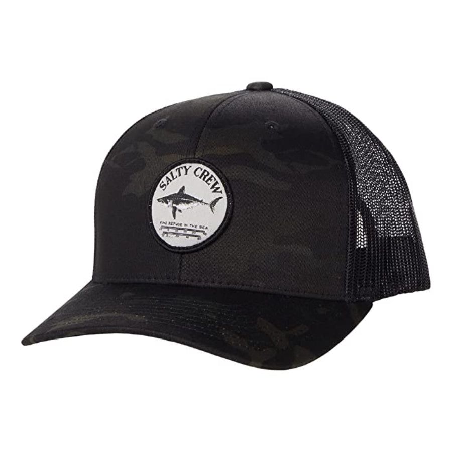 SALTY CREW WOMEN'S BRUCE RETRO TRUCKER HAT BLACK/CAMO