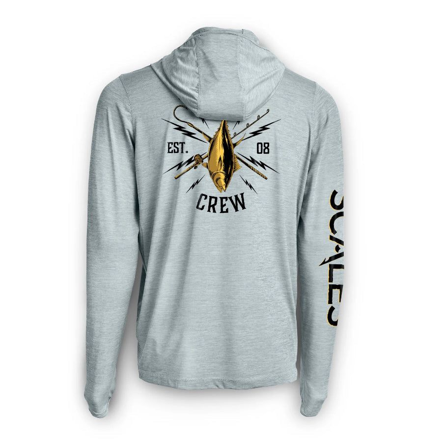 SCALES BLUE GOLD HOODED ACTIVE PERFORMANCE SHIRT