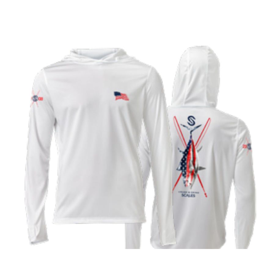 SCALES CRANK & GRIND USA HOODED PERFORMANCE SHIRT