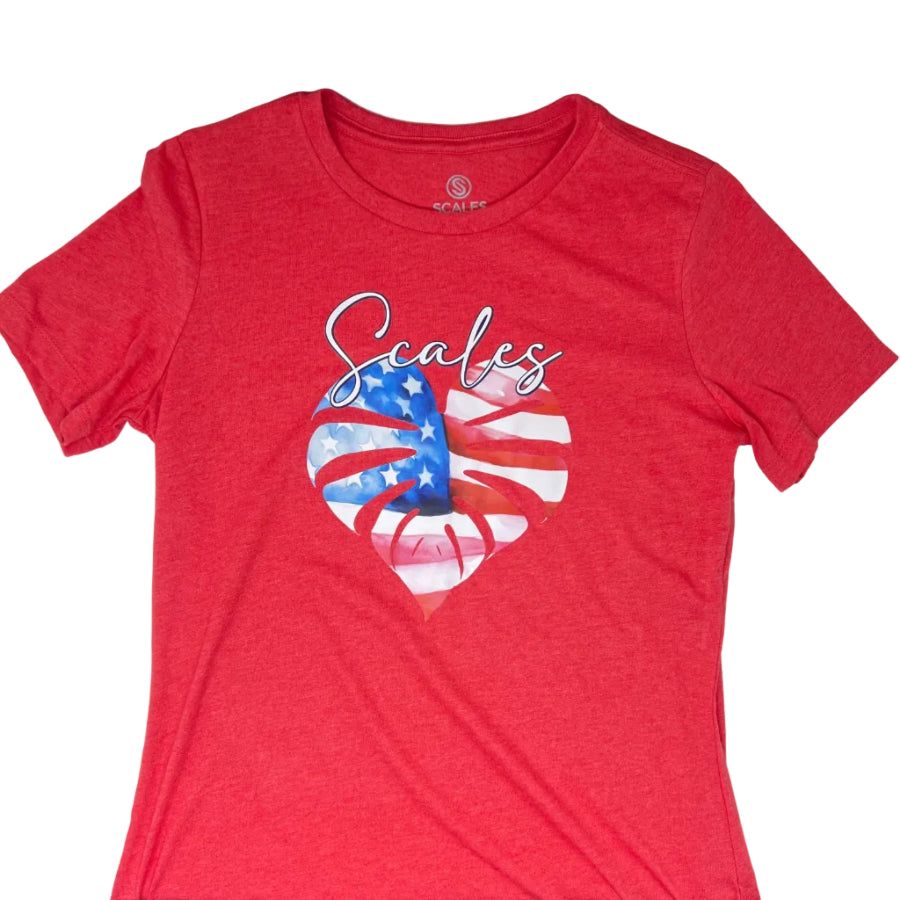 SCALES I HEART USA WOMENS SHORT SLEEVE T-SHIRT