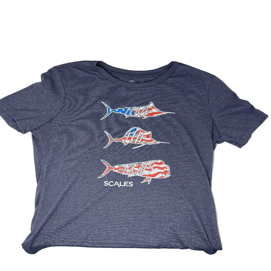 SCALES LOVE THE LOCALS WOMENS SHORT SLEEVE SHIRT