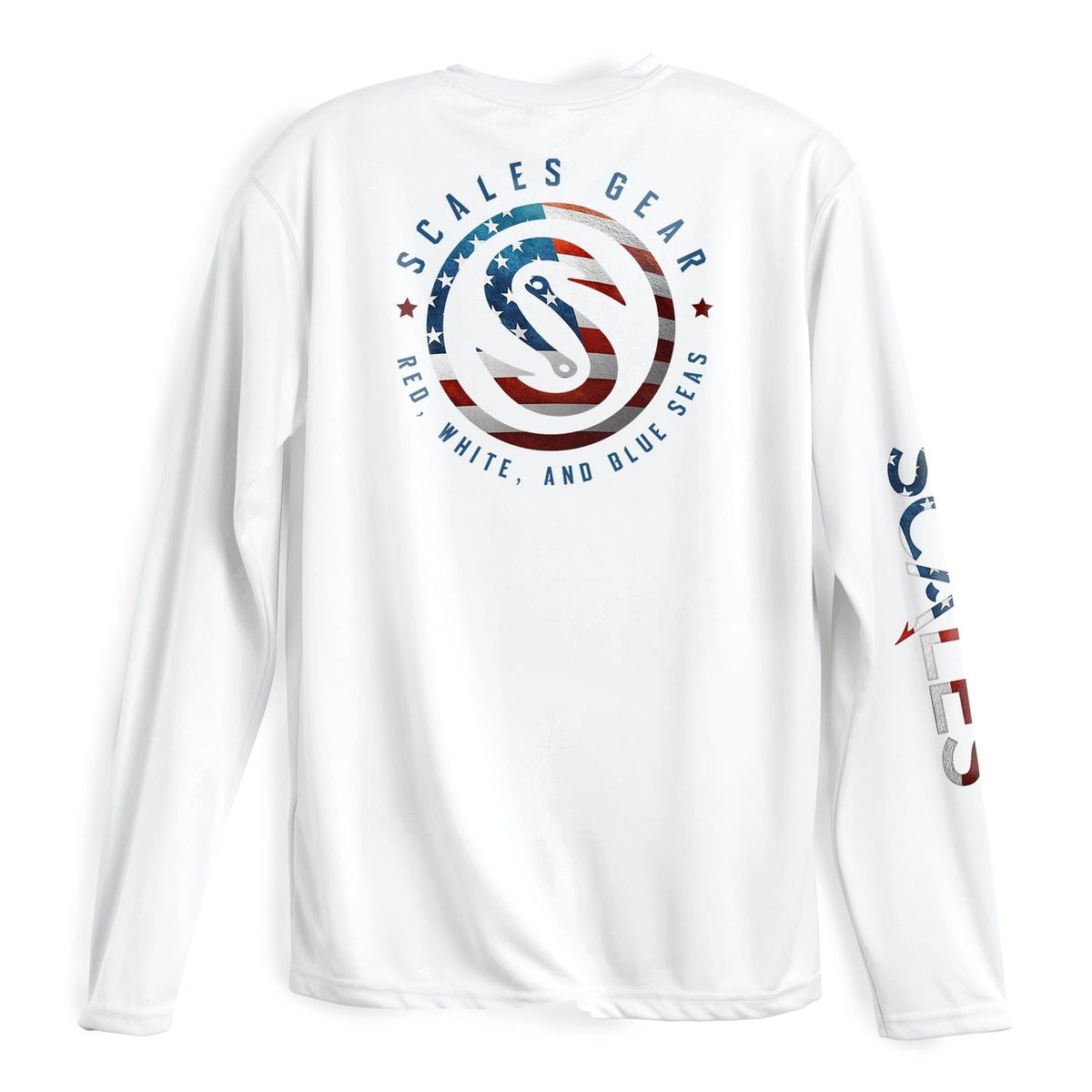 SCALES Men's Blue Seas Long Sleeve Performance Shirt
