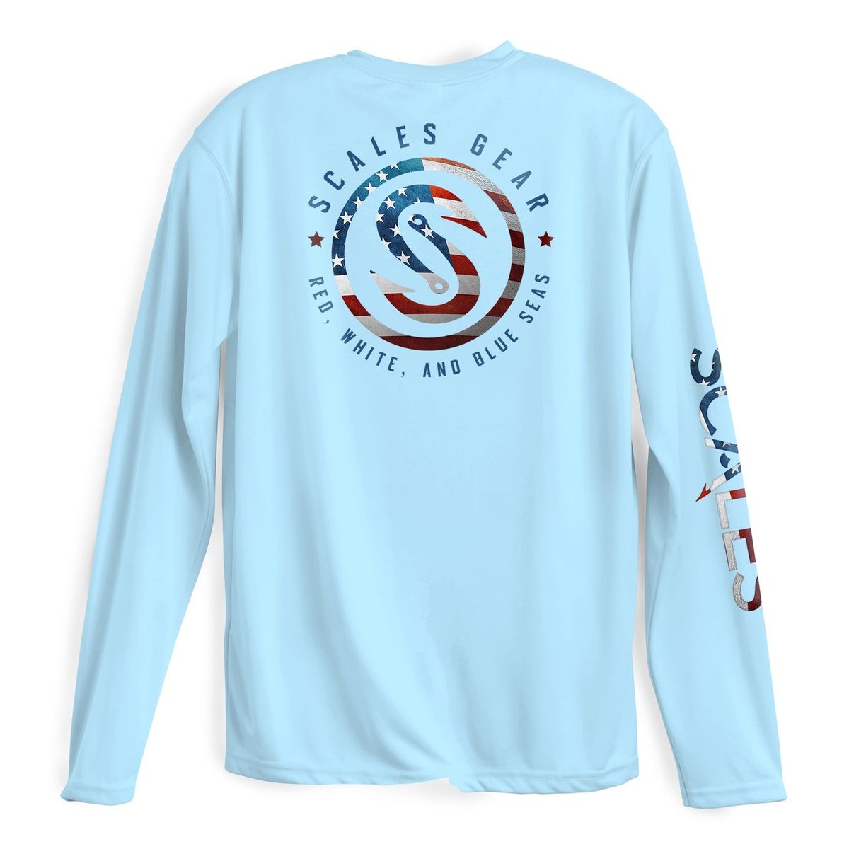 SCALES Men's Blue Seas Long Sleeve Performance Shirt