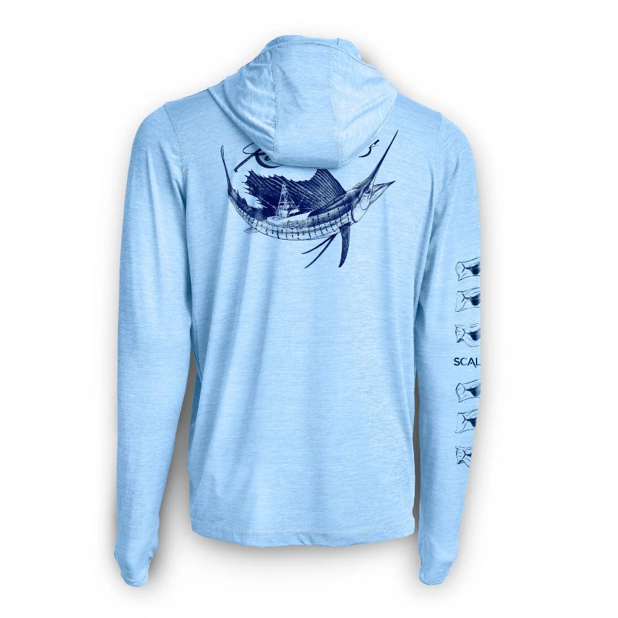 SCALES POPPING SAILS HOODED ACTIVE PERFORMANCE SHIRT