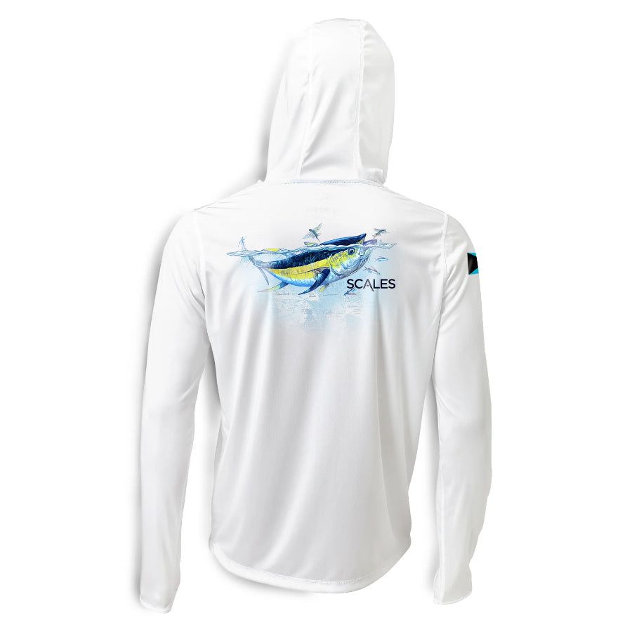 SCALES TUNA FRENZY HOODED PERFORMANCE SHIRT