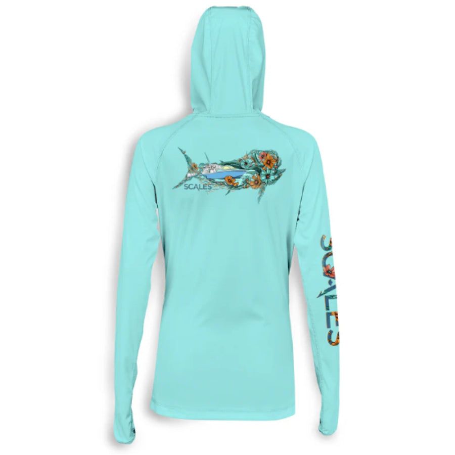 SCALES WOMEN'S DORADO HOODED LONG SLEEVE PERFORMANCE SHIRT