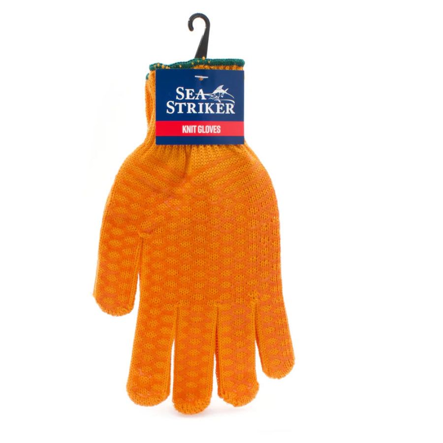 SEA STRIKER MEN'S ORANGE STRING KNIT GLOVES