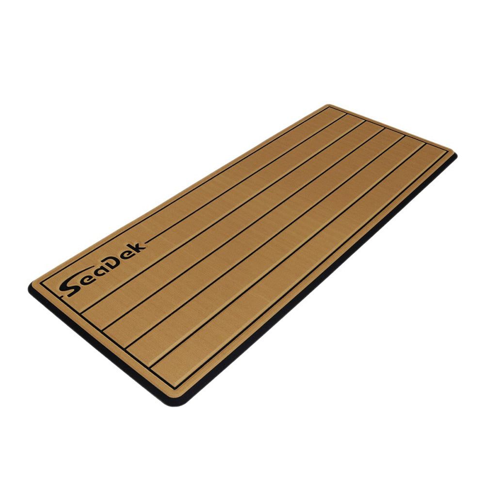 SeaDek 14 x 36" 20mm Dual Density Small Teak Helm Pad w/SeaDek Logo - Brushed Texture - Mocha/Black