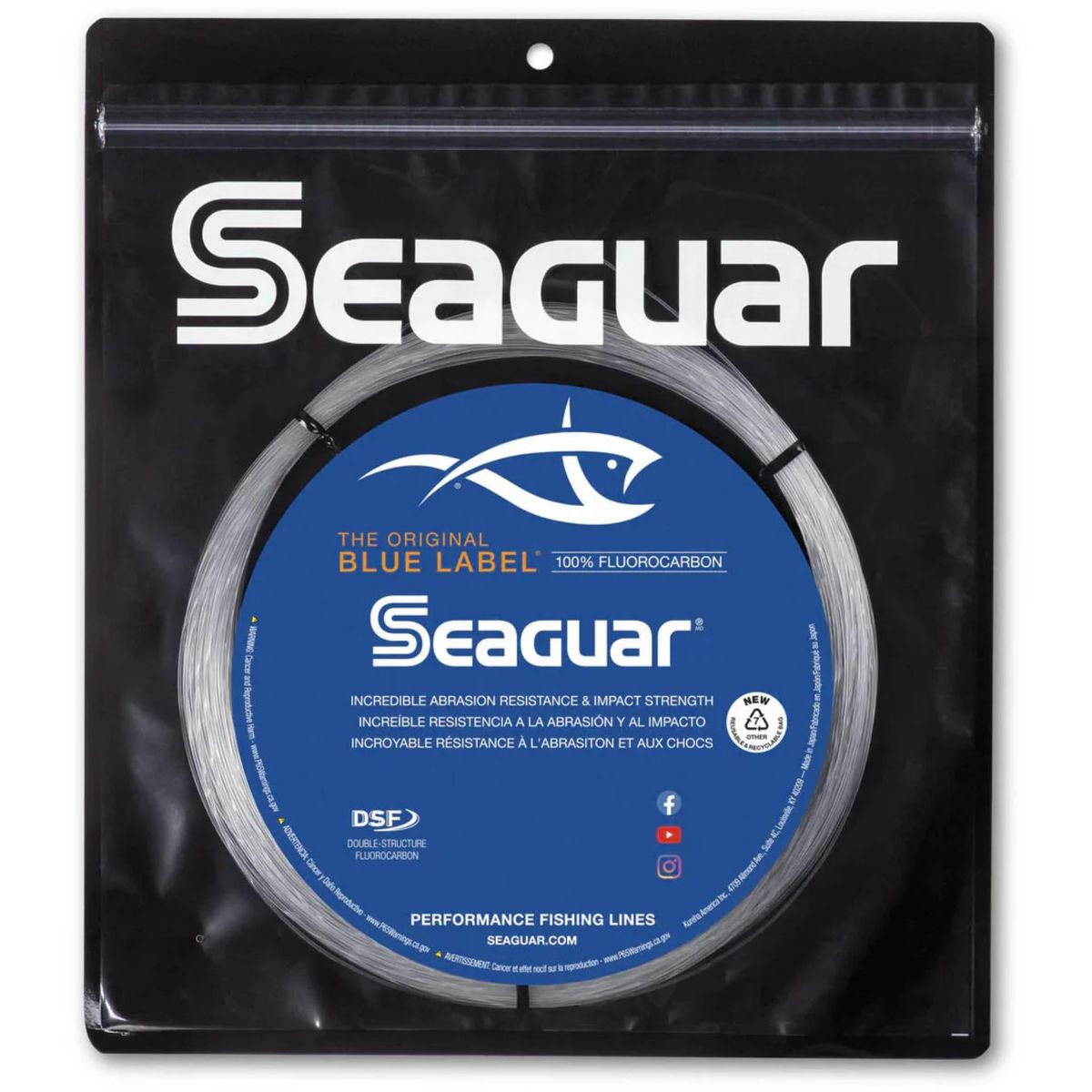 Seaguar Blue Label Leader Big Game Fluorocarbon Coils (110 m Coils)