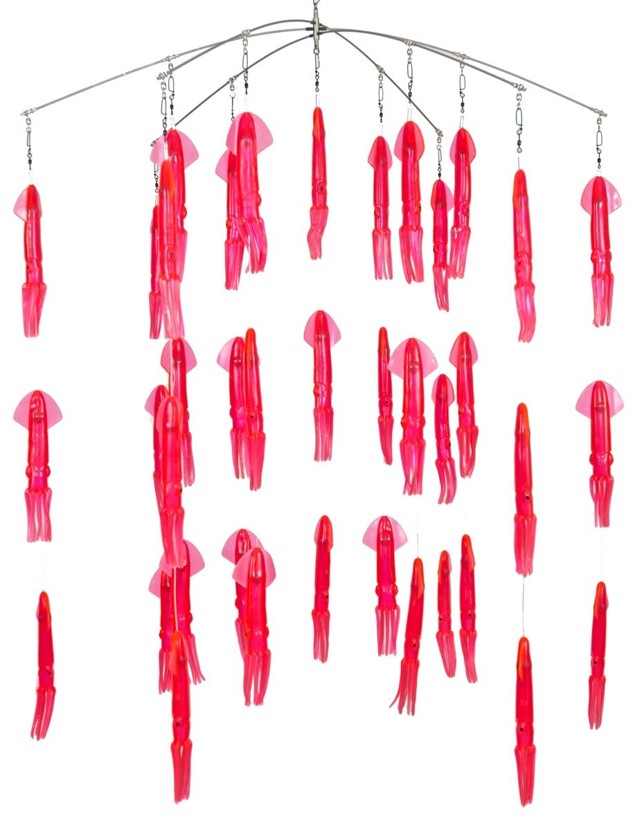Squidnation 7"-6 Arm SS Squid Dredge - Pink