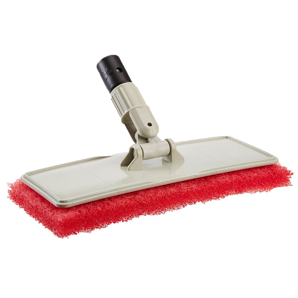 Star brite Large Scrub Pad with Flexible Head Scrubber - Medium Texture - Red