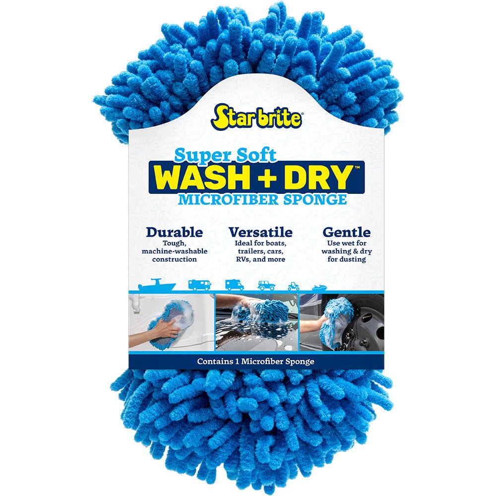 Star brite Microfiber Reggae Sponge - Blue, Dual-Sided