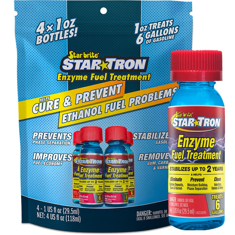 Star Brite Star-Tron Enzyme Fuel Treatment - Classic Gas Formula - Contains (4) 1 oz Bottles