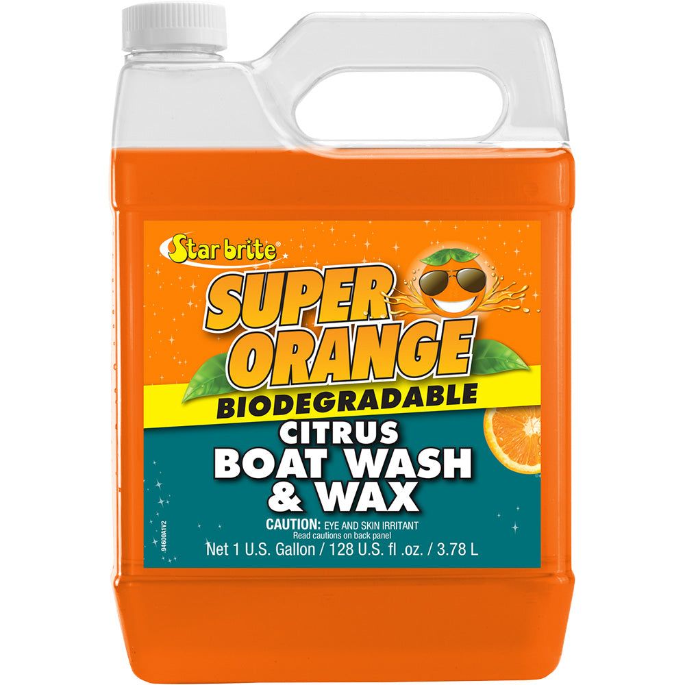 Star Brite Super Orange Citrus Boat Wash + Wax - Fresh + Salt Water - 1 Gallon