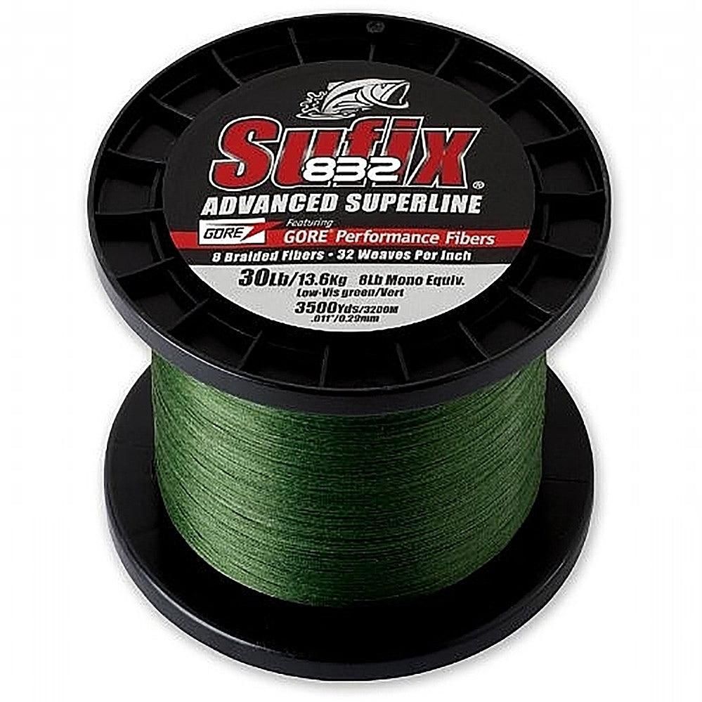 Sufix 832 660-350G Advanced Superline Braid (50lb., 1200yds.) - Low-Vis Green