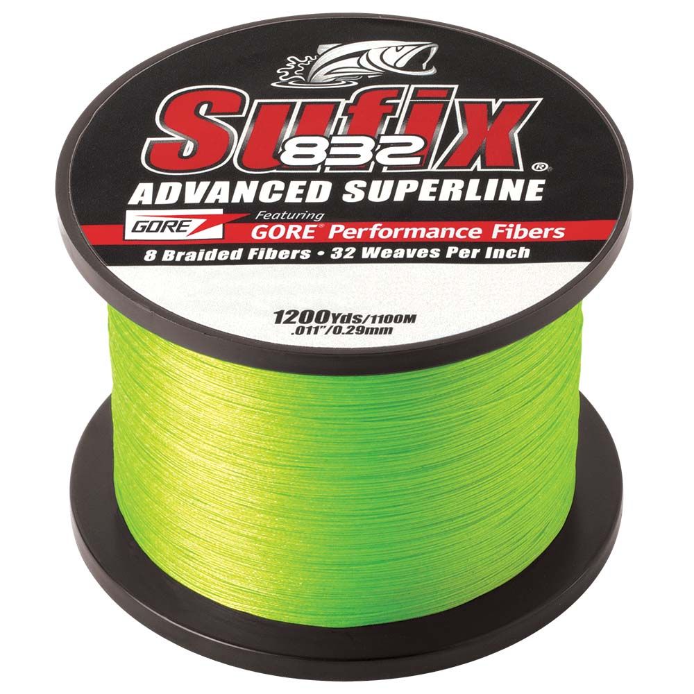 Sufix 832 660-350L Advanced Superline Braid (50lb., 1200yds.) - Neon Lime