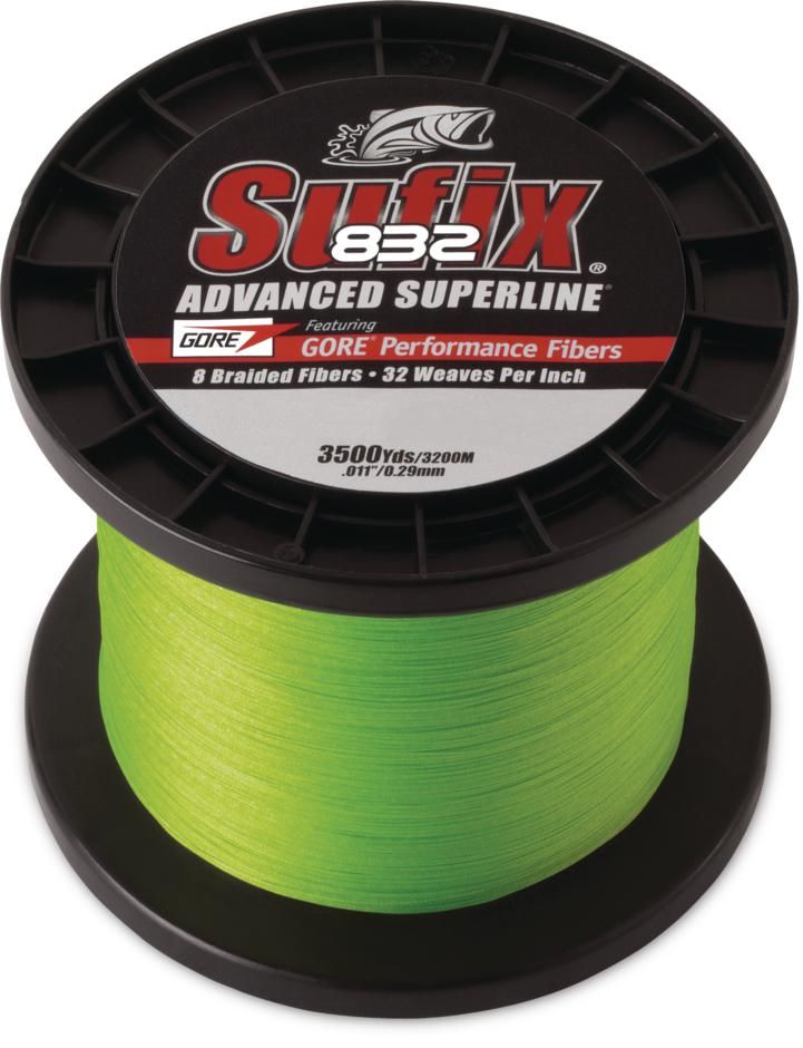 Sufix 832 660-465L Advanced Superline Braid (65lb., 3500yds.) - Neon Lime