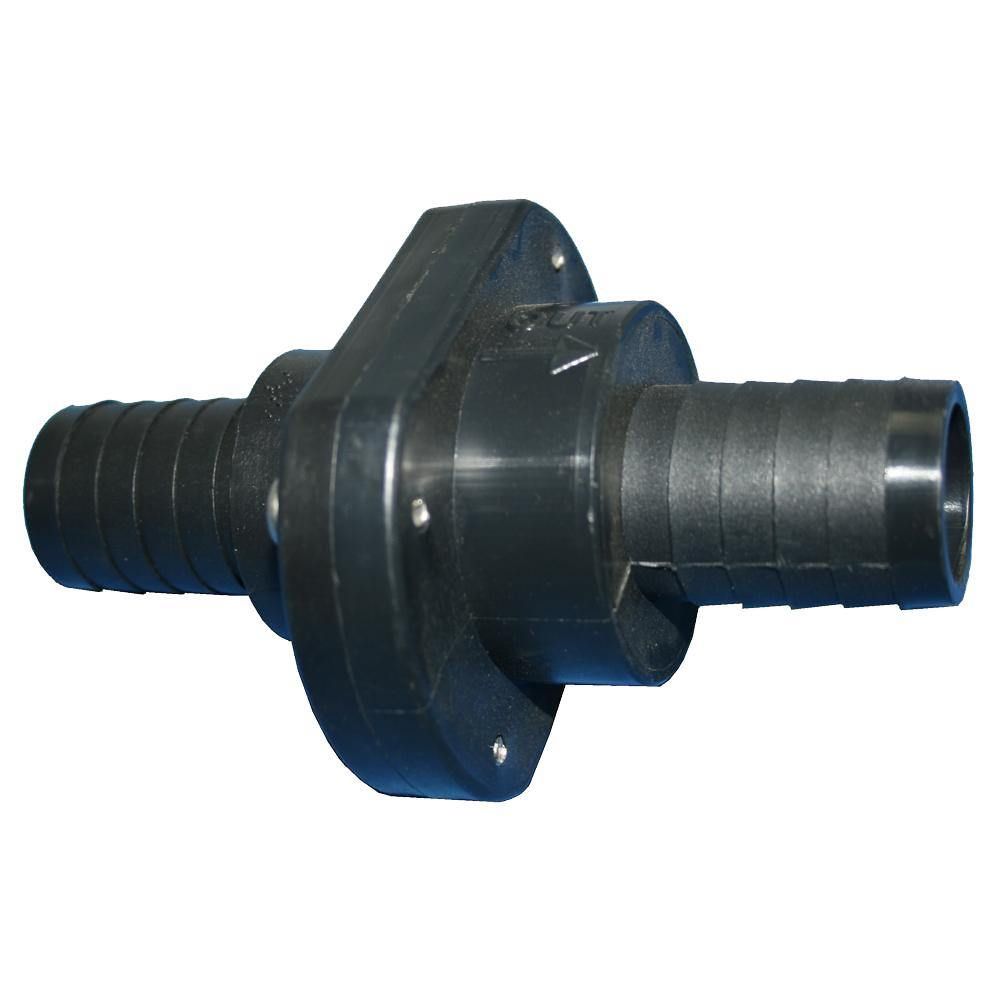 T-H Marine Double Barb Inline Scupper Check Valve - 1-1/8 Inch - Black