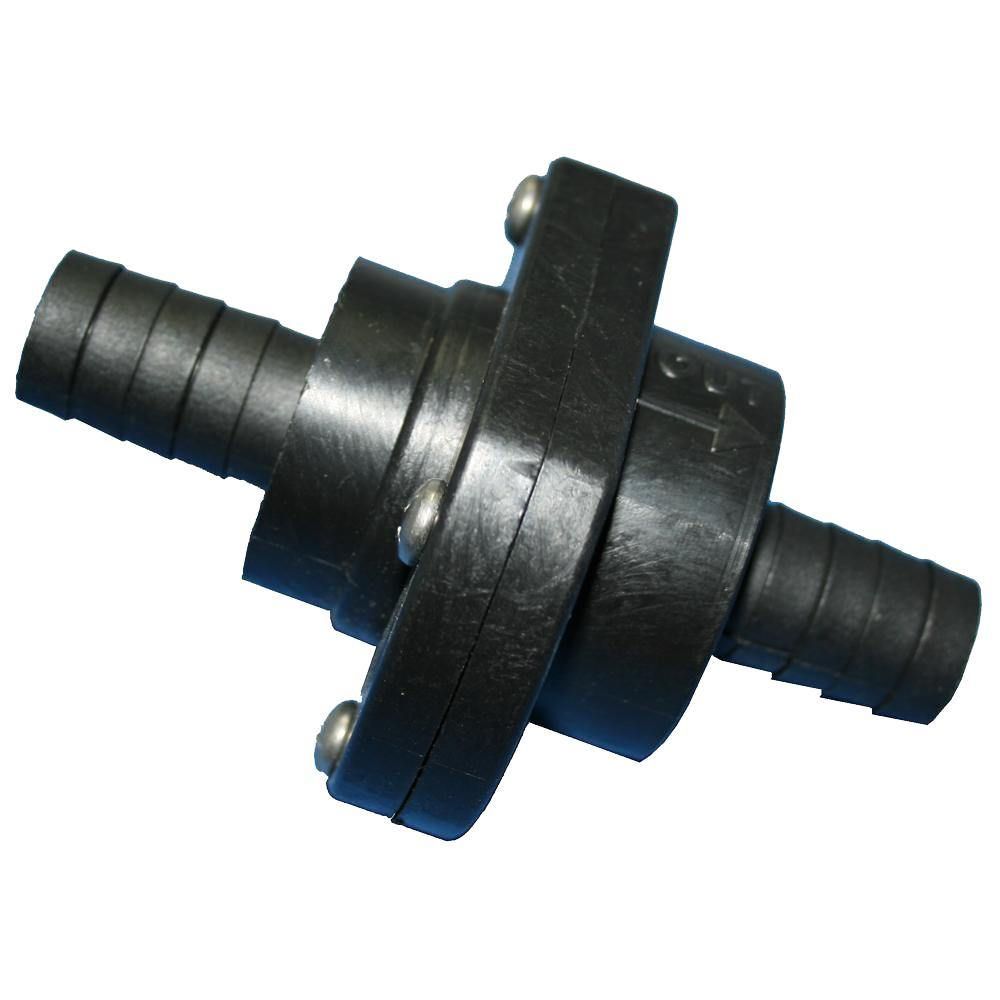 T-H Marine Double Barb Inline Scupper Check Valve - 3/4 Inch - Black
