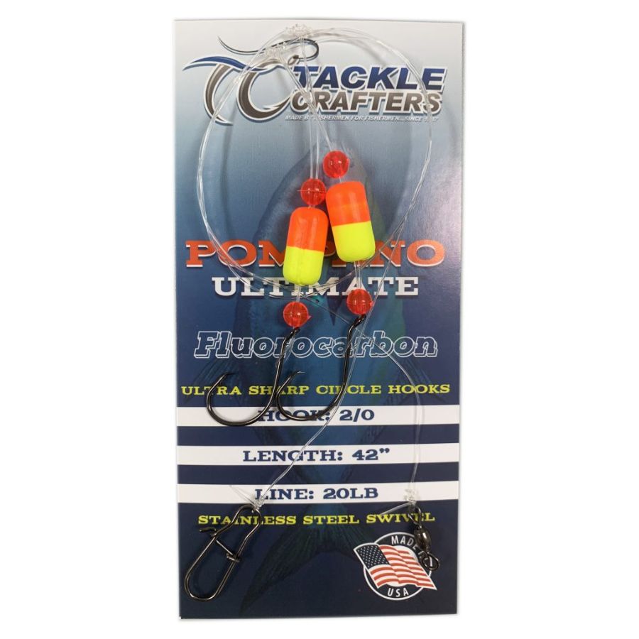 TACKLE CRAFTERS POMPANO RIG ULTIMATE FLUOROCARBON 2/0 2 HOOK